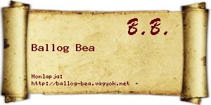 Ballog Bea névjegykártya